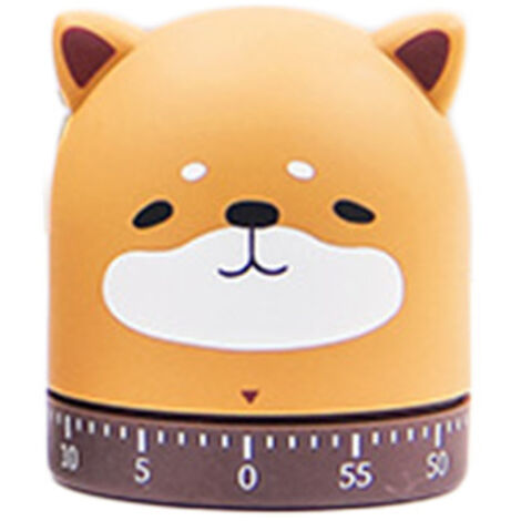 Minuteur de cuisine mécanique, Noël, vacances, nouvel an, cadran à remontage de 60 minutes, rotatif à 360°(Shiba Inu) (1/5)