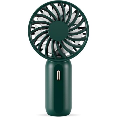Mini Ventilateur Portable avec 3 Vitesses Réglables, Batterie Rechargeable, Cordon, Ventilateur USB Silencieux pour la Maison, Bureau et Voyages (1/5)