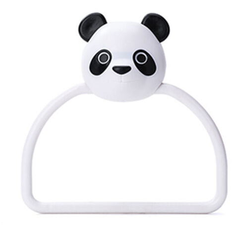 Porte-serviettes suspendu sans poinçon, barre à serviettes de toilette pour enfants, dessin animé mignon, crochet à chiffon, panda créatif (1/5)