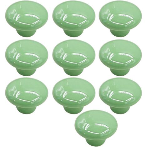 Bouton Porte 10 PCS Céramique Poignée Porte de Cuisine Armoire à Tiroirs Porte Boutons Vert 33mm-Fei Yu (1/5)