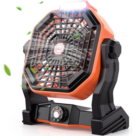 X20 Ventilateur de Camping Rechargeable avec Lumières LED Réglable, Ventilateur Bureau Silencieux Réglage à 270°(la batterie n'est pas incluse)-Fei Yu (1/5)