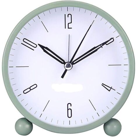 Réveil analogique, Horloge de Table alimentée par Batterie Multicolore, lumière Chaude Nocturne dimmable avec pointeur Ultra-Silencieux pour la Maison et la Chambre (Vert)-Fei Yu (1/5)