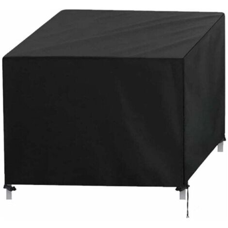 Housse de salon de jardin,Housse de protection rectangulaire 420D Housse de bache,imperméable,résistante aux intempéries,pour chaises de table de jardin et ensembles de meubles noir (1/5)