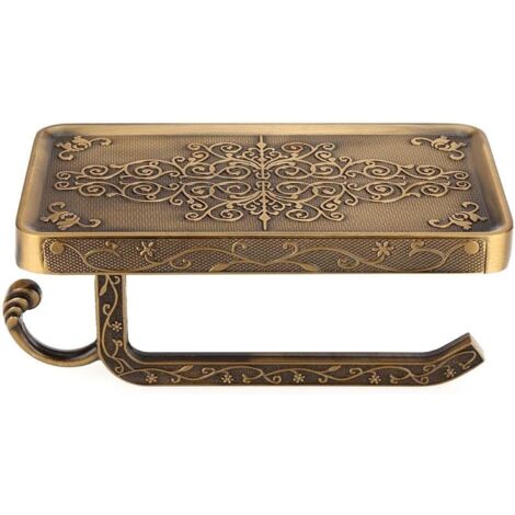 Porte-Papier de téléphone de Salle de Bains de Salle de Bains de Toilette en Laiton d'époque Antique européenne fixé au Mur-Fei Yu (1/5)