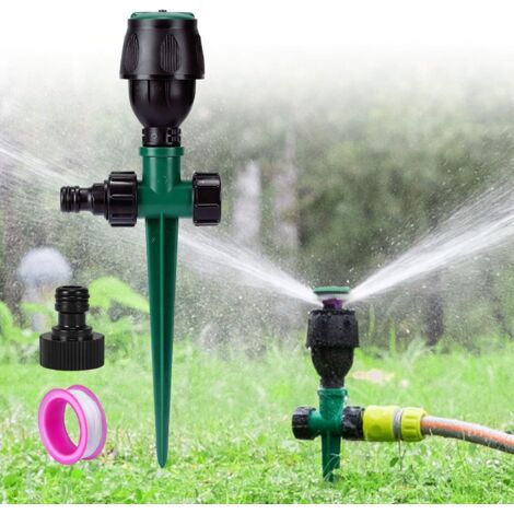 Arroseur de Jardin, Arroseur pour Pelouse Circulaire Automatique Arrosage Système Irrigation Rotatif à 360° Base de Pointe Arroseur pour Gazon Pelouse Jardin-Fei Yu (1/5)