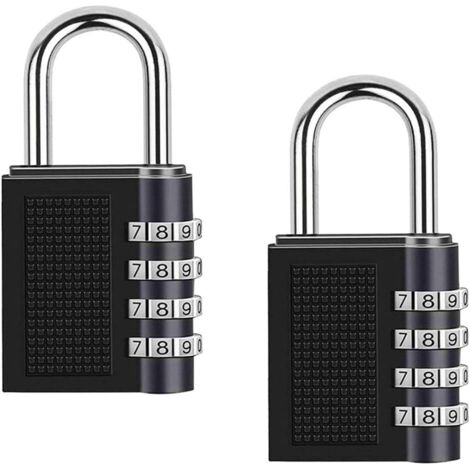 Cadenas à combinaison à 4 chiffres pour l'école, la salle de sport, l'extérieur - Robuste - Noir-Fei Yu (1/5)