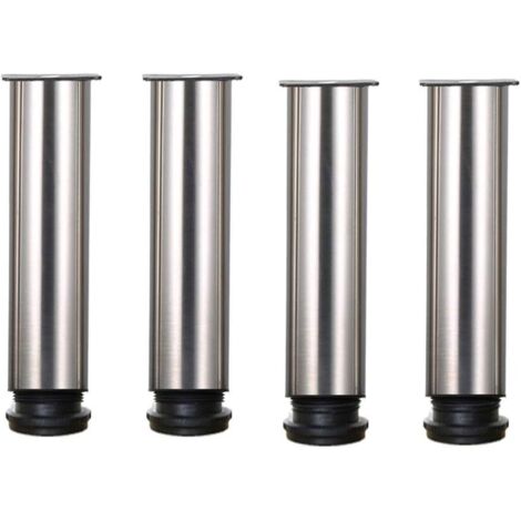 4 Pieds Réglables 200 mm De Hauteur épaissir les pieds d'armoire Pieds de table Pieds de meubles, Acier inoxydable brossé, Hauteur réglable 0-15 mm Venez avec des vis en acier inoxydable-Fei Yu