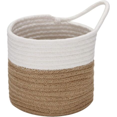 Panier suspendu en corde de coton (blanc et jaune)-Fei Yu (1/2)