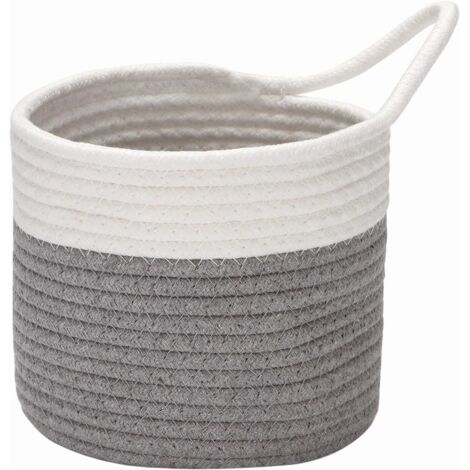 Panier suspendu en corde de coton (blanc et gris)-Fei Yu (1/2)