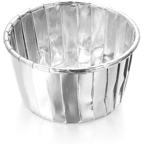 Cupcake Wrappers Party Supplies Outils Or Argent patisserie Gateau Liner Muffin de Cuisson Sertissage Cas Moule gateau Coupes Papier (50pcs, Argent)-Fei Yu (1/5)