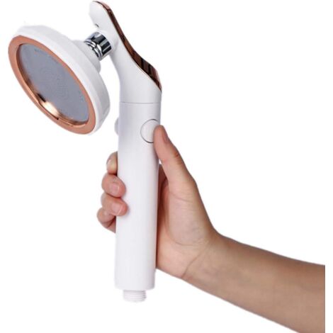 Pommeau Douchette Pommeau de Douche avec Bouton Interrupteur Douche à Main Douche de Rotation à 360° Douche Universelle Douchette économie d'Eau de Type Haute Pression (blanc)-Fei Yu (1/5)