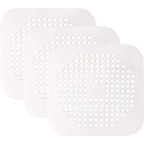 Filtre Drain de Douche, 3 Pcs Couvercles à évier Filtre à Bonde Protecteur de Vidange en SiliCône pour Cuisine, Salle de Bain-Blanc-Fei Yu (1/4)