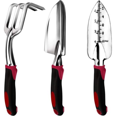 Outils de Jardinage, 3 Pièces Acier Inoxydable et durables Outils de Jardinage poignées ergonomiques avec Sécateur et Scoop de Sol, Outil de Jardin, Désherbage, Culture, Greffage-Fei Yu (1/5)