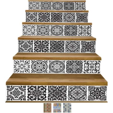 Lot de 6 autocollants d'escalier étanches en vinyle de-Fei Yu