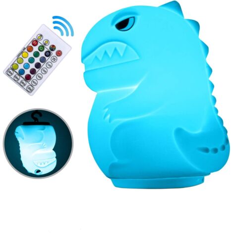Veilleuse Enfant LED Veilleuse Multicolore Lampe de Dinosaure SiliCône Prise Electrique avec 16 Couleurs Rechargeable à Distance Légère pour Cadeau d'anniversaire, Halloween, Noël et Festival-Fei Yu (1/5)