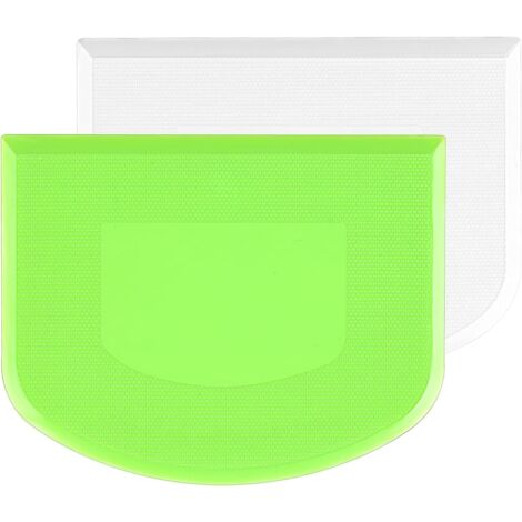 Grattoir à pate , 2 pièces grattoir à bol coupe-pate grattoirs en plastique pour cuisine, patisserie, pain à gateau (vert+blanc)-Fei Yu (1/5)