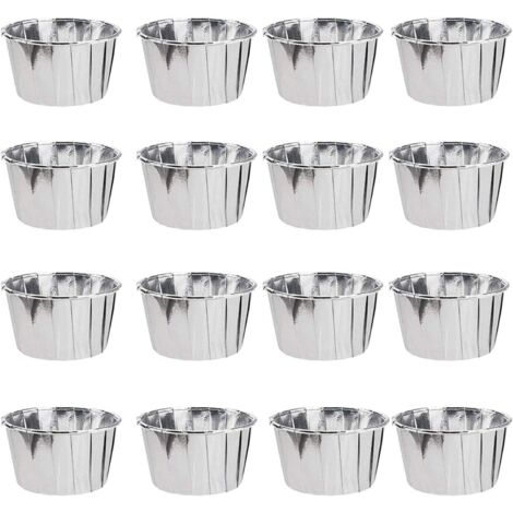 50 Pièces Moules de Cuisson en Papier d'aluminium, Caissettes Cupcakes, Moulle Mini Cupcakes, caissettes pour Cupcakes et Muffins pour Les Mariages, fêtes et Autres Célébrations à thème (Argent)-Fei Y (1/5)