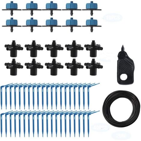 62 PCS Système d'irrigation Jardin,Kits d'arrosage automatiques Goutte à Goutte,Micro Irrigation Goutte Réglable, Tuyau Goutte à Goutte pour Jardin, Plante, Paysage-Fei Yu (1/5)