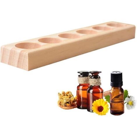 Support de Huile Essentielle, 6 Boîteilles Boîte de Stockage d'Huile Essentielle,Huiles Essentielles Organiseur de Cosmétique en Bois, Idéal pour Voyage, Présentation 1-Fei Yu (1/5)