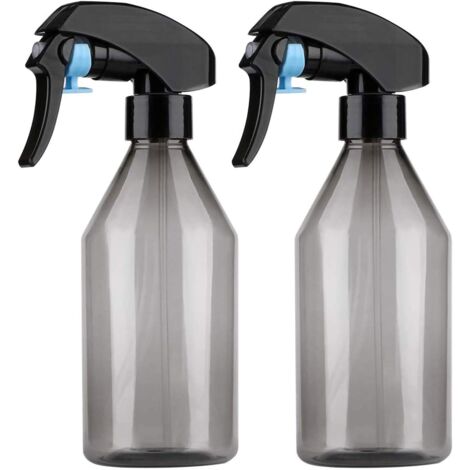 Lot de 2 vaporisateurs vides en plastique 300 ml Pulvérisateur de brume sans BPA pour plantes aquatiques rechargeables, pour solutions de nettoyage, jardinage, cheveux (noir)-Fei Yu (1/5)