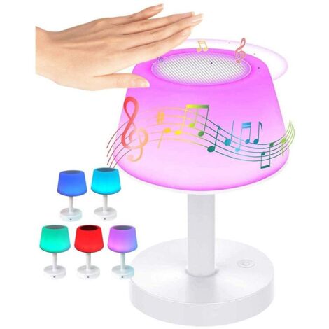 Lampe de chevet Lampe de chevet avec lampe haut-parleur Bluetooth,veilleuse LED,lumière d'ambiance,lampe de table,lampe de chevet RVB tactile,mode tactile 3 voies dimmable et 7 couleurs changeantes-Fe (1/5)