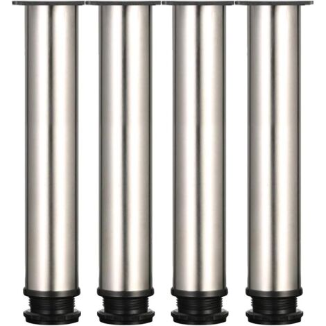 4 Pieds Réglables 300 mm De Hauteur épaissir les pieds d'armoire Pieds de table Pieds de meubles, Acier inoxydable brossé, Hauteur réglable 0-15 mm Venez avec des vis en acier inoxydable-Fei Yu