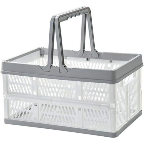 Boîte de rangement pliante en plastique avec poignée, adaptée au camping familial et au pique-nique - Gris-Fei Yu (1/2)