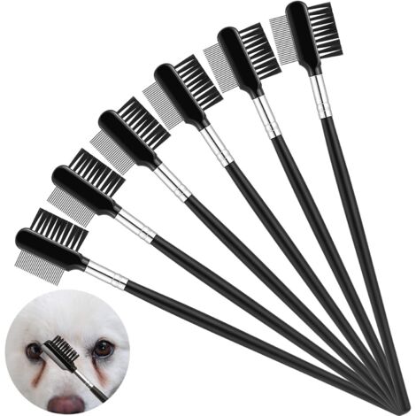 6 Pièces Peigne à Larmes de Chien Peigne de Yeux Anti-Taches Peigne àŒil de Chien Double Face Peigne de Toilettage Double Tête Outil Polyvalent pour Animal Chat Chien Enlever la Croûte et Le Mucus-Fei (1/4)