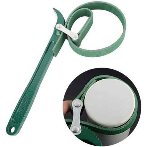 Sangle de Clé pour Courroie de Filtre à Huile Clé à Sangle pour Filtre à Huile pour Réparation Automatique de Couvercles de Bocaux, Ouvre-Bocaux, Tuyaux et Boîtes de Conserve, 9 Pouces, Vert-Fei Yu (1/5)