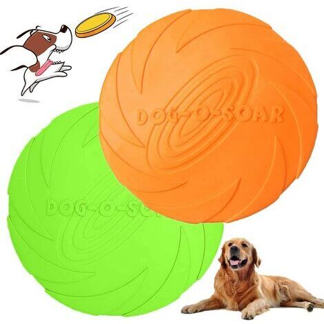 Disque Chien, Frisbees pour Chien, 2 Pcs Frisbee Jouet Chien, pour Jeux Sport Exercice Activité et Jeu en Plein, pour Petits Et Moyens Chiens (L)-Fei Yu (1/5)