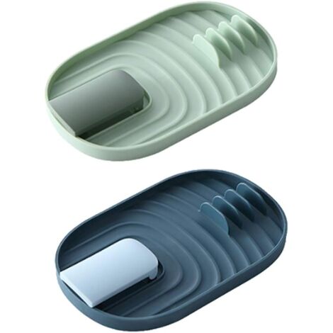 Support de Repose Ustensiles de Cuisine, 2 Pièces Support de Couvercle de Pot, étagère de Repos de Cuillère pour Ustensiles de Cuisine, Vaisselle, Couvercles (Vert et Bleu)-Fei Yu (1/5)