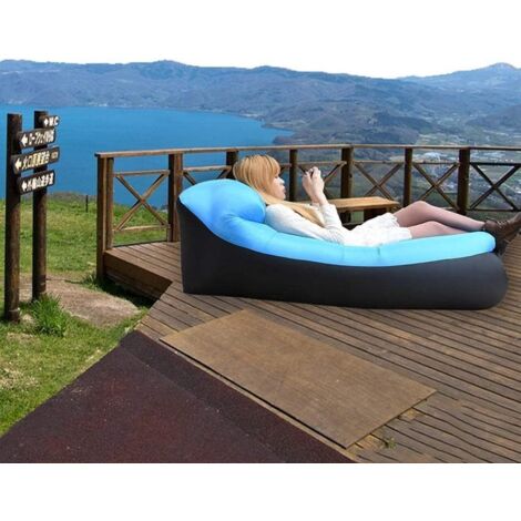 Canapé Gonflable Portable, Sofa D'Extérieur Dépliable Avec Sac De Rangement Pour Camping Et Plage Orange 95094916