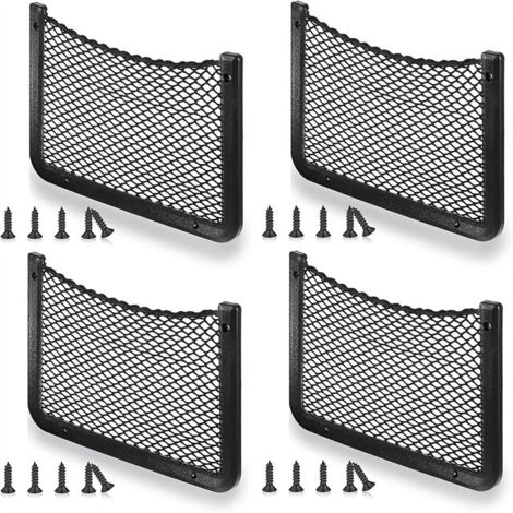 Filet Rangement pour Voiture 4 PCS, Organisateurs Rangement Coffre 36 18CM, Multifonctionnel Sac Pocket Organizer de Voiture pour Ustensiles, Camping-Cars, Bateaux, Maison (avec Vis)-Fei Yu