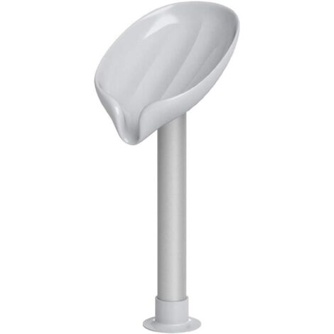 Barre de savon Porte-savon Porte-éponge vaisselle Plateau de vidange Soap Saver Rack, support Feuille Forme avec ventouse pour douche évier de cuisine Salle de bains 23cm (Gris)-Fei Yu (1/5)