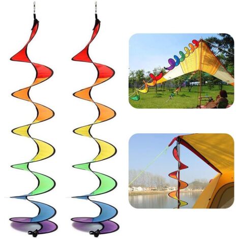 Moulin à Vent en Spirale, Girouette Spirale Coloré Moulin à Vent Serpentin Tente de Camping Jardin Décoration-Fei Yu (1/5)