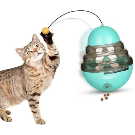 Balle de Nourriture pour Chat, Boule de Nourriture pour Chat avec Baguette Teaser Interactif Distribution de Nourriture pour Petits Chiens et Chats, l'exercice Intelligence améliore Le QI-Fei Yu