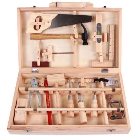 Ensemble D'Outils Pour Enfants Boite A Outils D'Entretien Menuisier Outils Reels Demontage Et Assemblage Boite A Bois Multifonctionnelle 16 Pieces-Fei Yu (1/5)