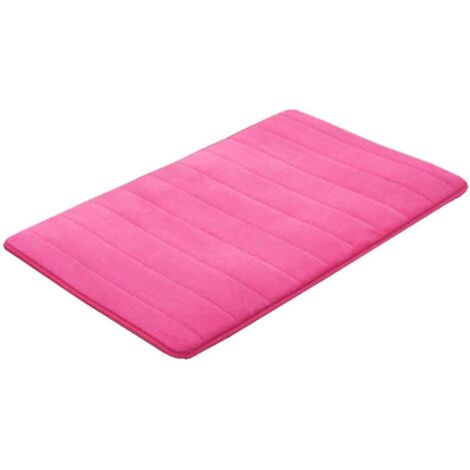Tapis de Salle de Bains Tapis de Bain antidérapant en Mousse à mémoire de Forme pour Salle de Bain, Microfibre (Rose ,60x90cm)-Fei Yu (1/4)
