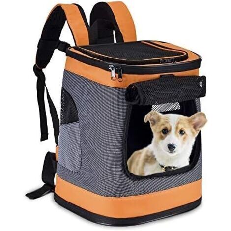 Sac à dos de transport pour chien et chat jusqu'à 10 kg – Tissu 600D Oxford – Ventilation optimale – Ergonomique avec coussin amovible – Kueatily