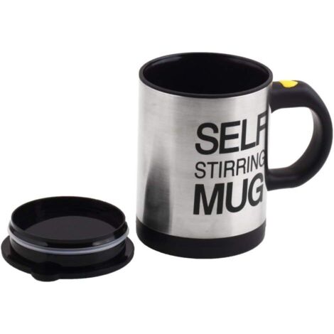 Tasse à café réutilisable, tasse à café à agitation automatique, rotation de tasse à café en acier inoxydable, mélange automatique électrique, tasse à café automatique (Noir) - 400ML-Fei Yu (1/5)