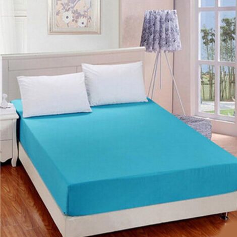 Drap-housse en pour matelas profond de 25 cm – Simple, double, King size et Super King size, bleu, 180 x 200 cm-Fei Yu (1/3)