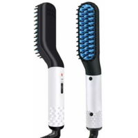 Mini peigne électrique pour barbe et cheveux pour hommes, lisseur pour barbe et cheveux