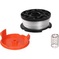 Bobine de coupe-bordures pour coupe-bordures Black Decker, bobine et fil de rechange pour coupe-bordures, bobine de coupe-bordures avec capuchon de bobine et ressort AF100