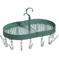 Étendoir à vêtements multifonctionnel à usage domestique, pliable, 16 clips pour suspendre des sous-vêtements et des clips pour sous-vêtements, étendoir à vêtements
