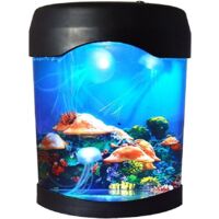 Mini Aquarium USB LED Lampe Méduse, Veilleuse Ocean LED,Aquarium LED d'éclairage,Cadeaux Créatifs pour Enfant et Adulte, Lampe d'Ambiance pour Cadeau Noël Anniversaire et Décoration-Fei Yu