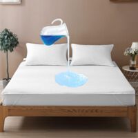 Protège Matelas 90x200cm, Hautement Imperméable,Hypoallergénique Respirant Ultra Doux Silencieux, pour Lit Adulte Incontinence et Enfant,Housse de Matelas en Coton éponge-Fei Yu