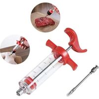 Andux Zone Seringue à Sauce/Injecteur de Marinade/avec L'aiguille La Capacité de 30ml 09-ZSQ-002 (rouge