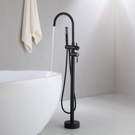 Robinet mitigeur de baignoire au sol noir, Laps (1/5)