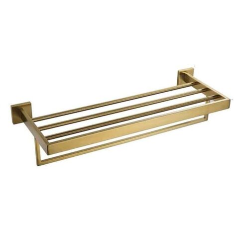 Rack porte-serviettes doré brossé 60 cm, Petra (1/5)