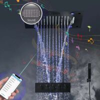 Ciel de pluie connecté led thermostatique noir, Quito